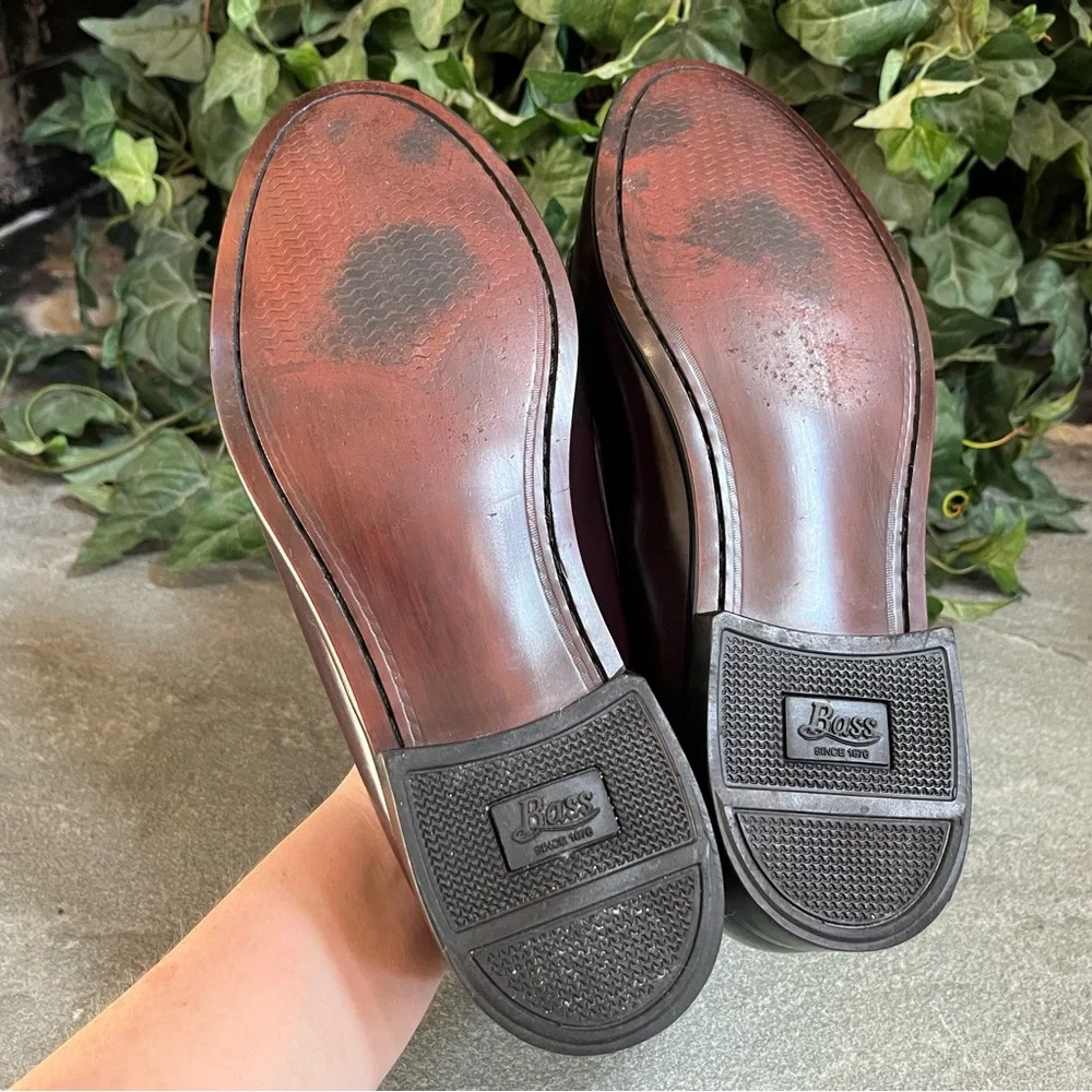 Bass Oxblood Leather Tassel Loafers Men’s 9.5 EEE Brompton Slip On Shoes Brazil